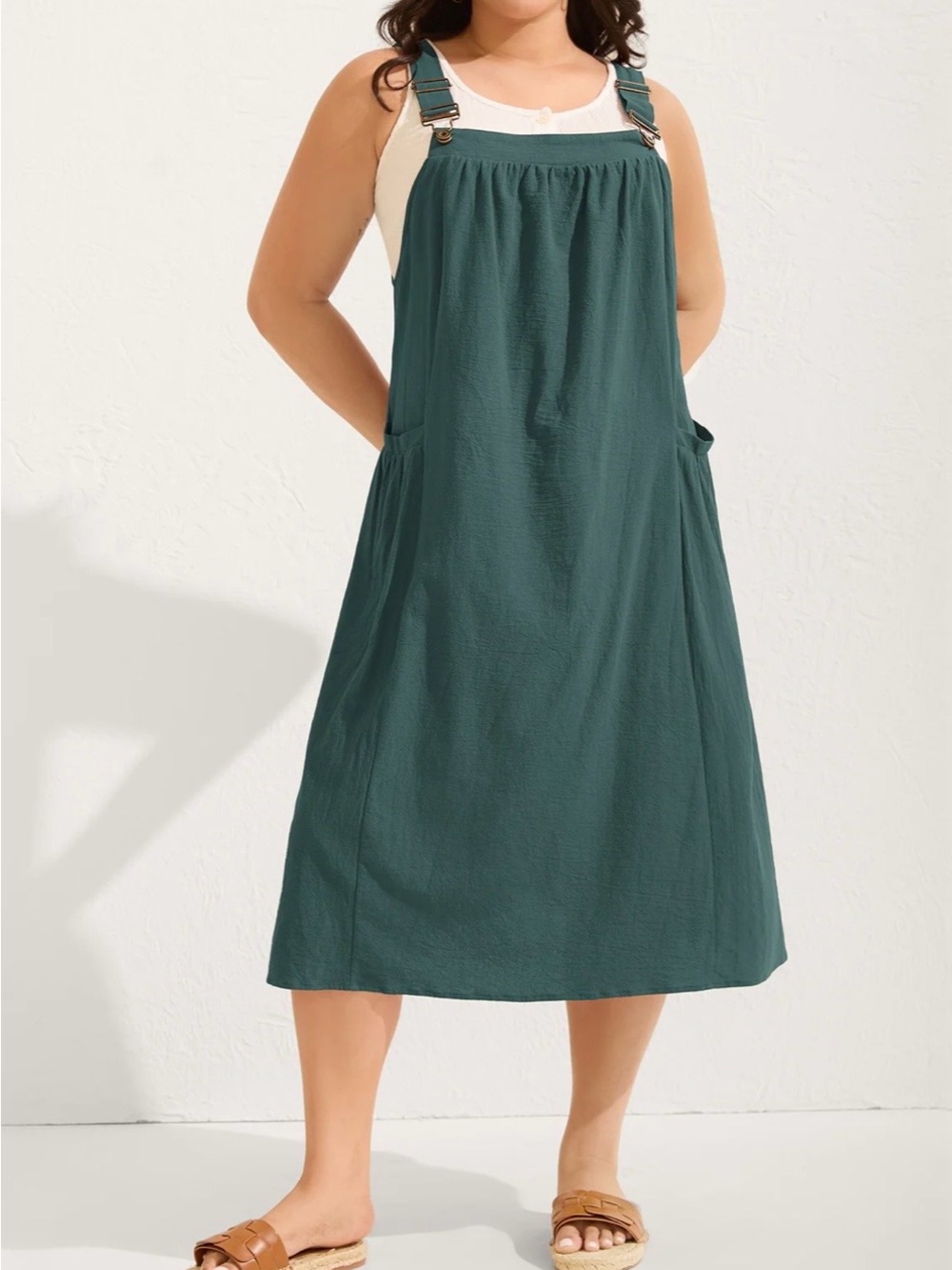 BloomChic Olive Green Pinafore Dress
